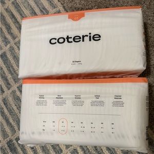 Brand new. Coterie diapers size 1.